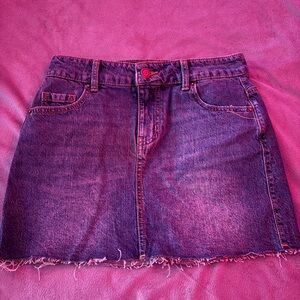 No Boundaries Frayed Hem Denim Mini Skirt